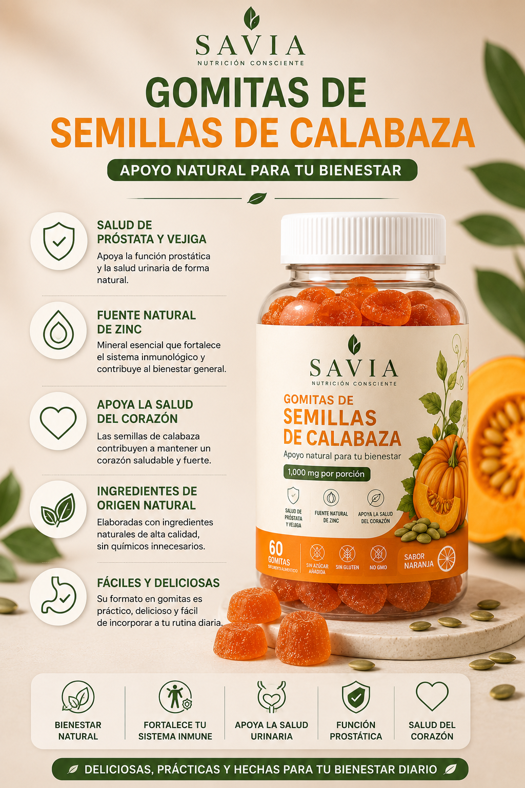 Savia Gomitas De Calabaza